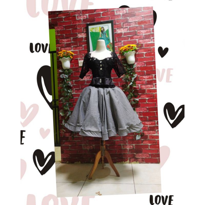 dres singer/dres penyanyi/dres pendek kotak hitam