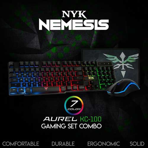 NYK NEMESIS AUREL KC-100 Gaming Keyboard, Mouse, Mouse Pad Combo