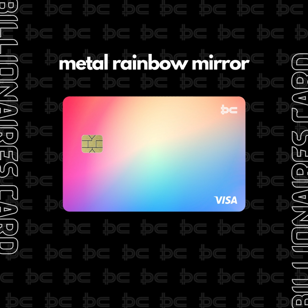 Custom Metal ATM Debit Credit Card (Bukan Skin Card) - Rainbow Mirror