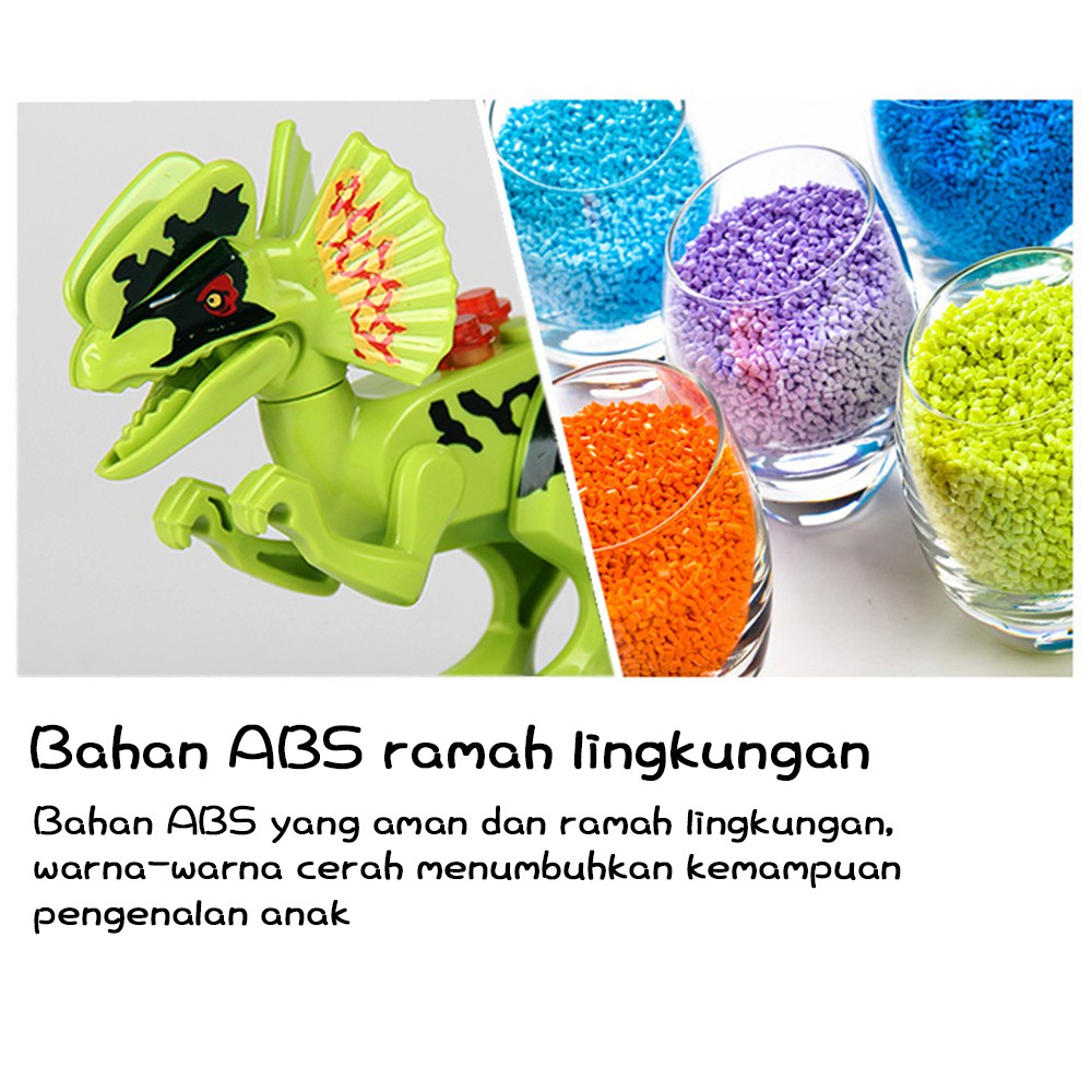 【Stok Baru】Mainan dinosaurus Jurassic balok mainan Pendidikan