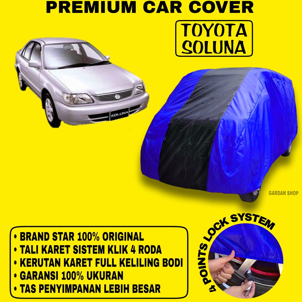 Body Cover TOYOTA SOLUNA BIRU HITAM Penutup Bodi Mobil Toyota Soluna Waterproof PREMIUM