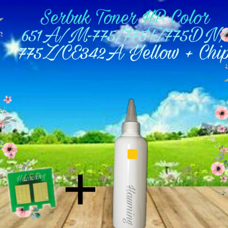 Serbuk Toner HP 651A LaserJet Enterprise 700 M775 M775F M775DN M775Z M 775 CE342A Yellow + Chip