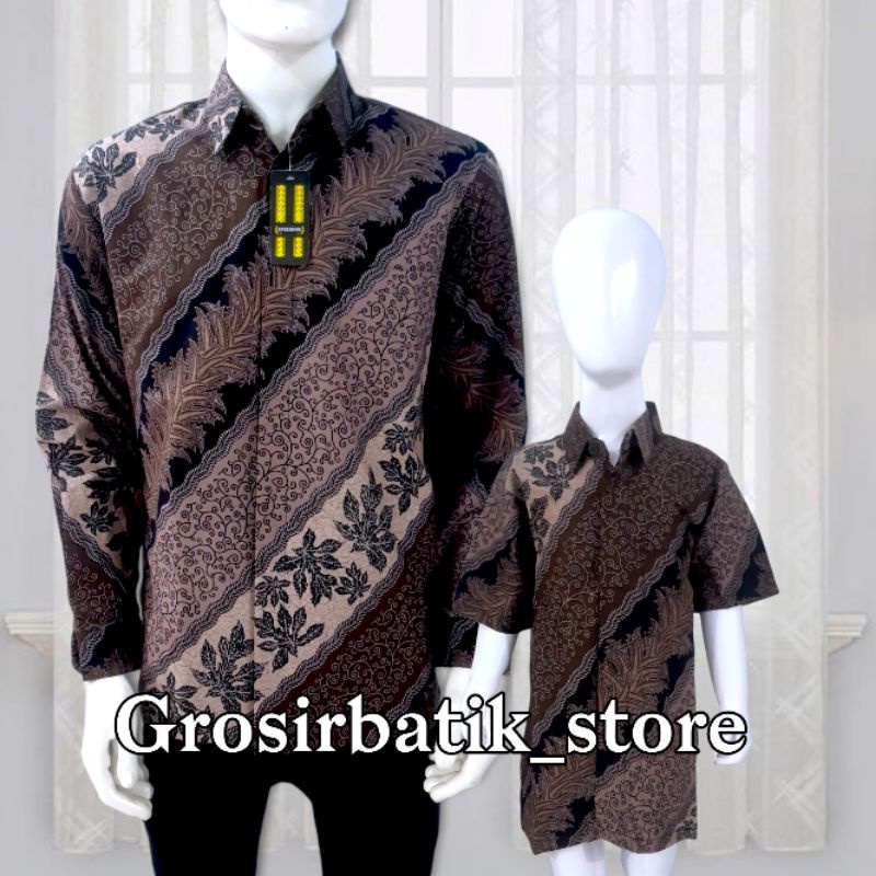 BAJU KEMEJA BATIK COUPLE AYAH DAN ANAK PREMIUM KATUN FURING MOTIF MEWAH