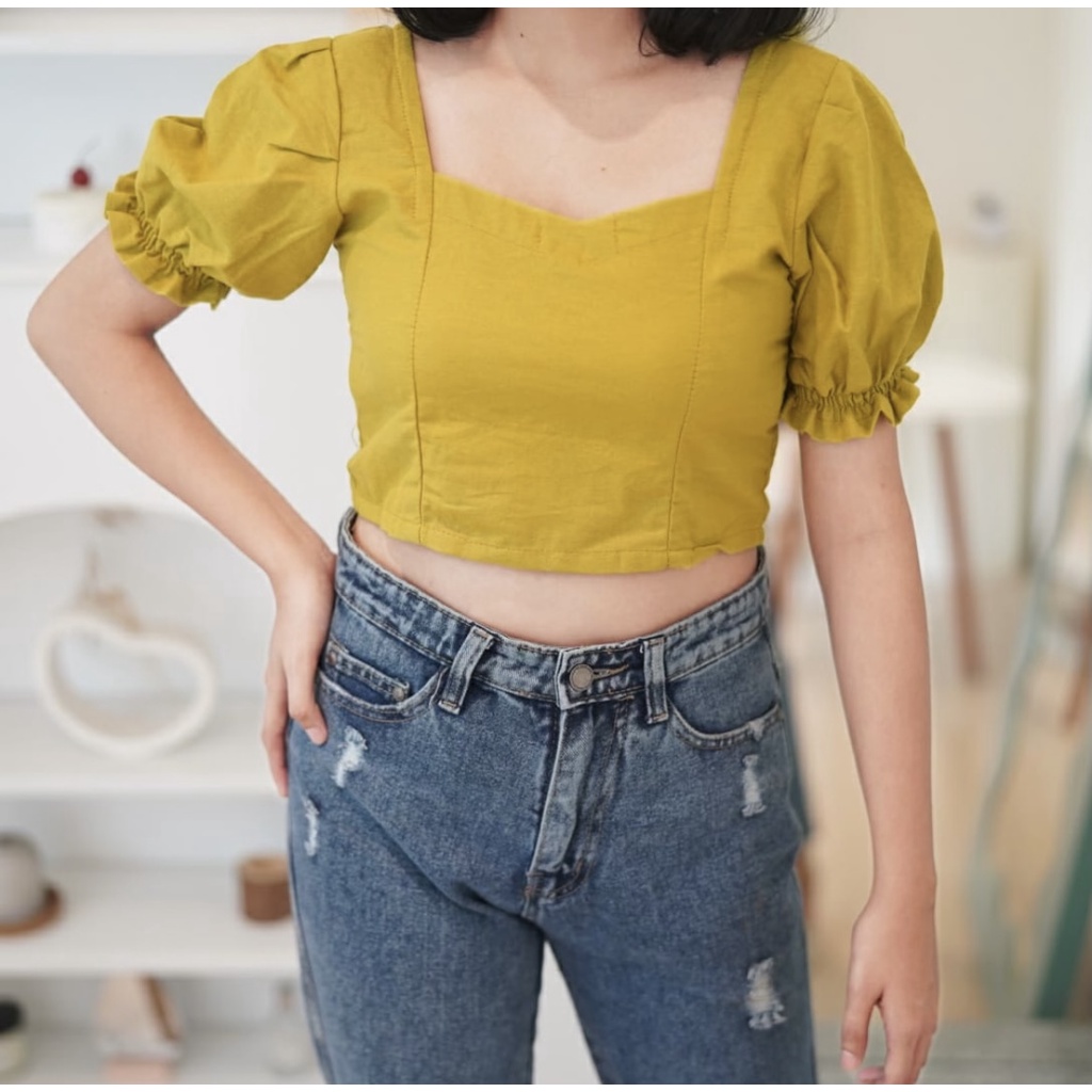 GFS VIOLA LINEN CROP TOP