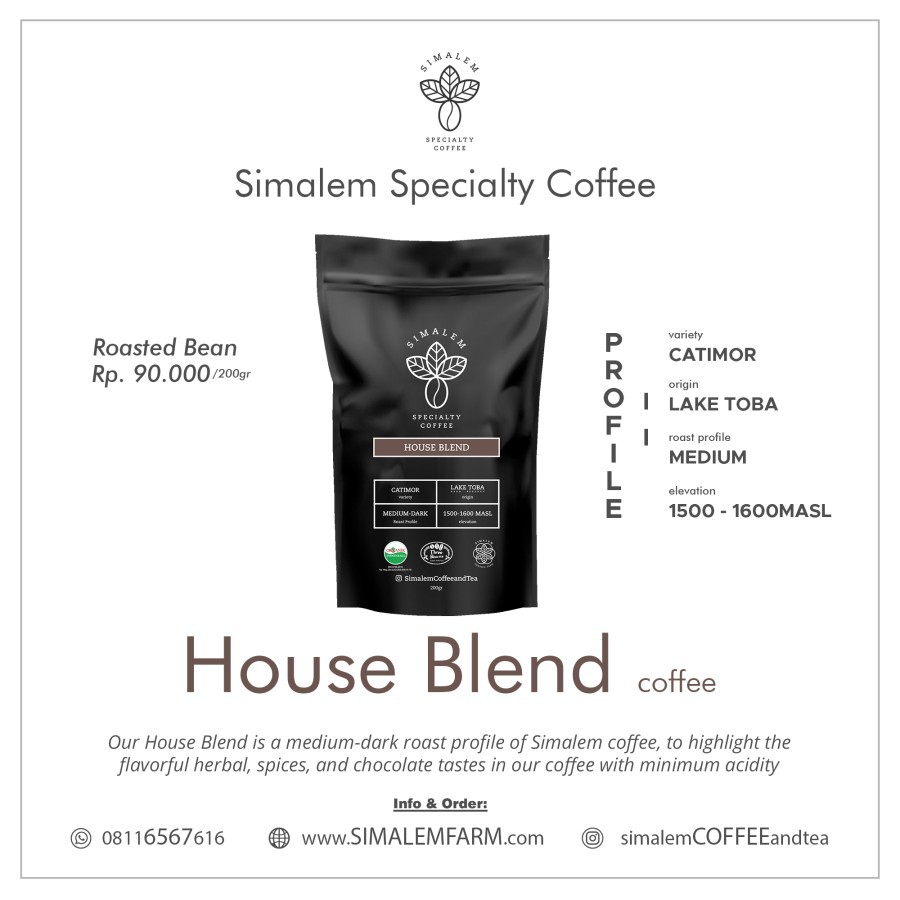 

Biji Kopi Arabika Karo House Blend Coffee Premium Simalem Coffee - BUBUK HALUS