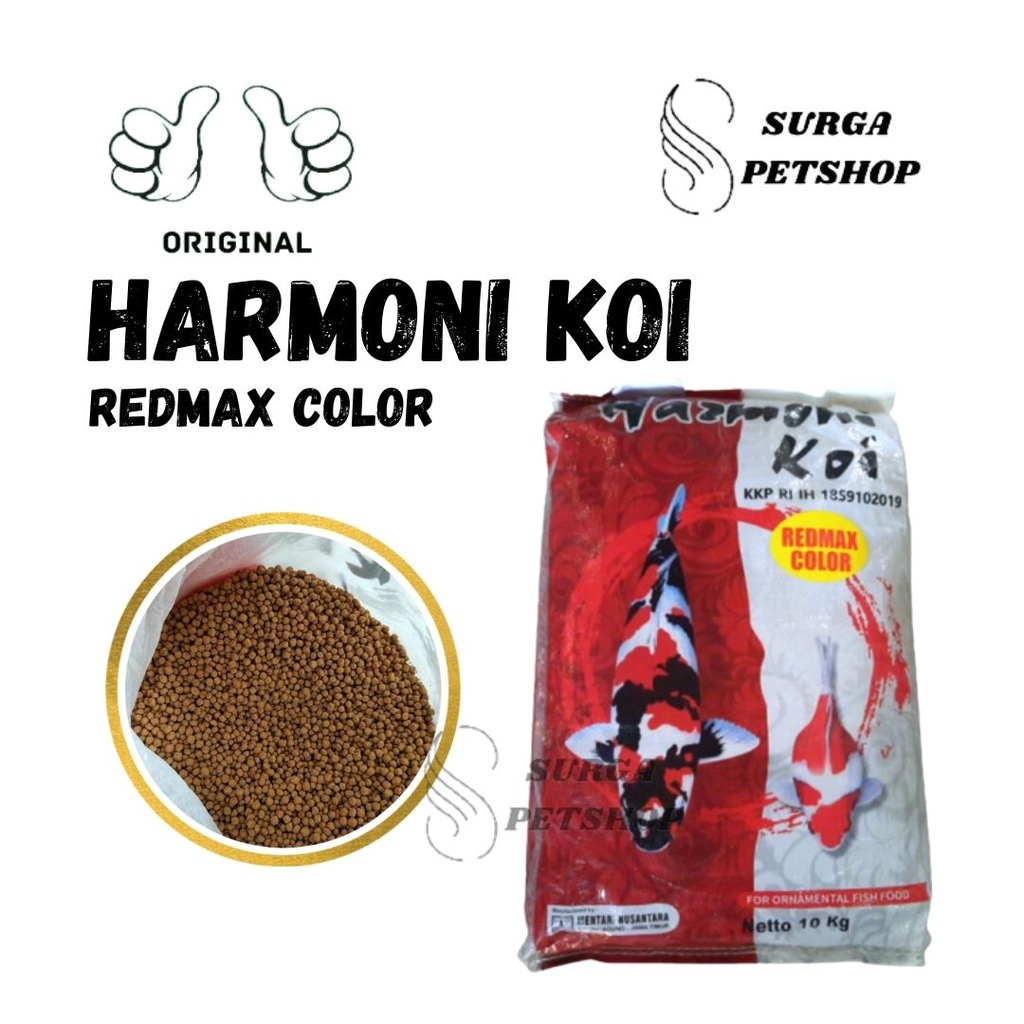 HARMONI KOI REDMAX COLOR Pakan Makanan Ikan hias Koi 10 KG Pelet Ikan Fish Food 10kg kilo gram Growt