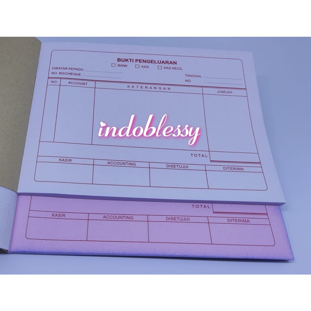 

BUKTI PENGELUARAN BANK kas kecil NCR 1/2 FOLIO 2 Rangkap Putih-Merah
