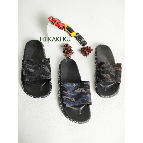 SANDAL SLOP IMPORT LAKI DEWASA ARMY TENTARA ERYA 001 LOREK LORENG