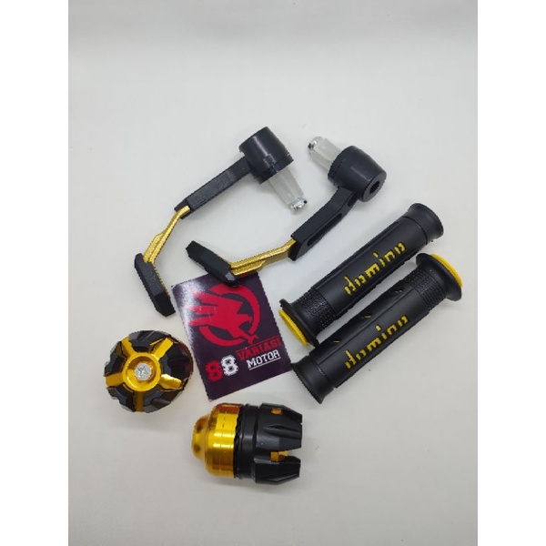 Paket Promo 3 Barang - Handgrip Sisik + Jalu As Roda Depan Buah Naga Dan Proguard Robot Babet Universal - Paket Variasi Motor Universal Semua Motor Bisa