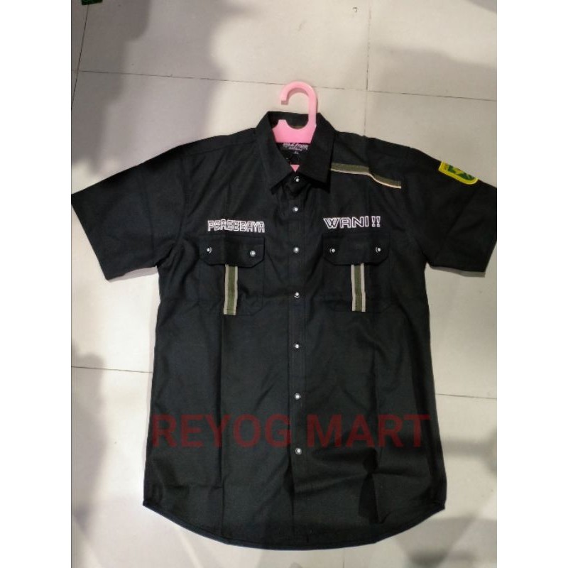 KEMEJA HEM PERSEBAYA PREMIUM HITAM TERBARU 2021
