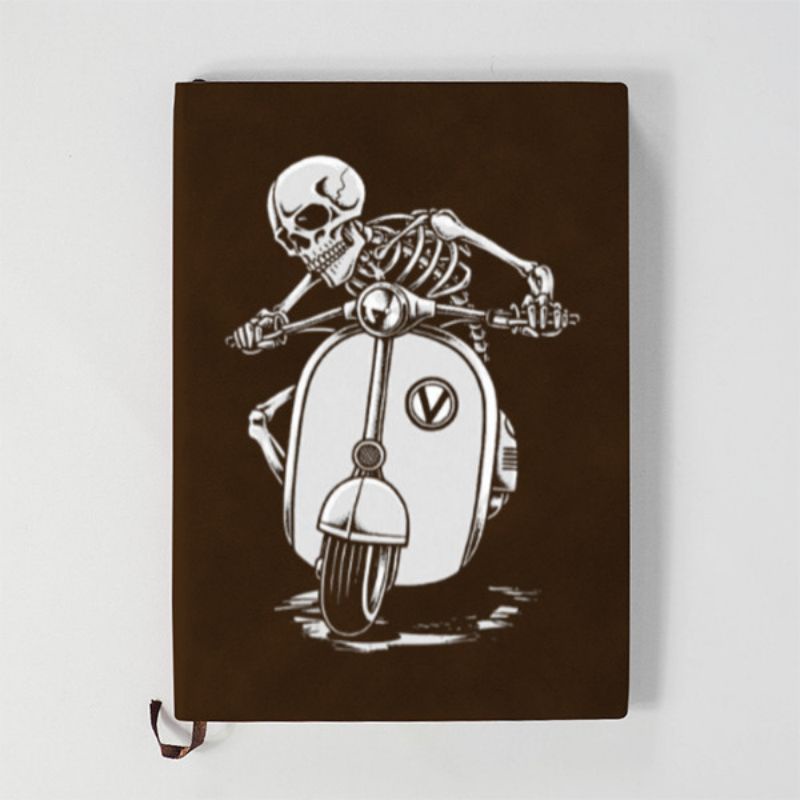 

Notebook Vespa Skull Retro Kulit A5 Custom Notepad
