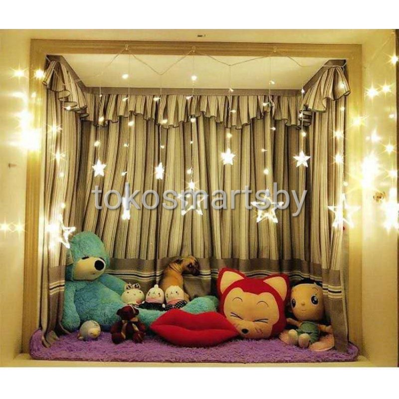 Lampu Natal Tirai Bintang Besar LED Tumblr Light / Led Star Curtain Light