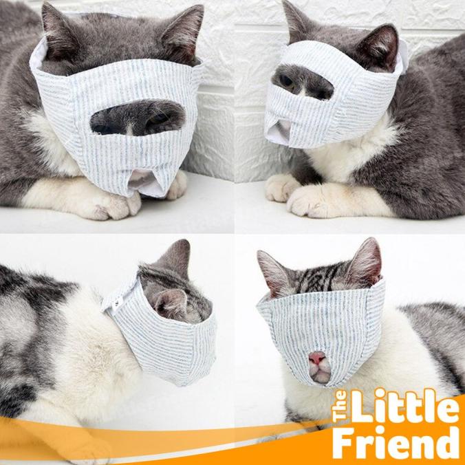 Muzzle Masker Mata Penutup Mulut Moncong Kucing Anti Gigit dan Cakar