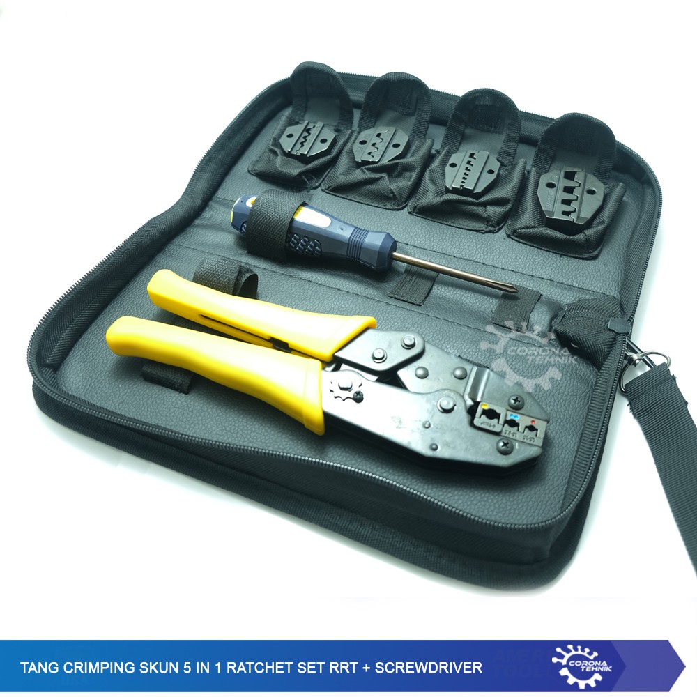 Tang Crimping Skun 5 In 1 Ratchet Set RRT + Screwdriver