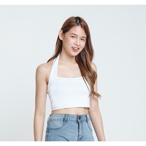 MODAVIE - BELLE HALTER TOP Tanktop Korea Crop Top Korean Halter Tank Top