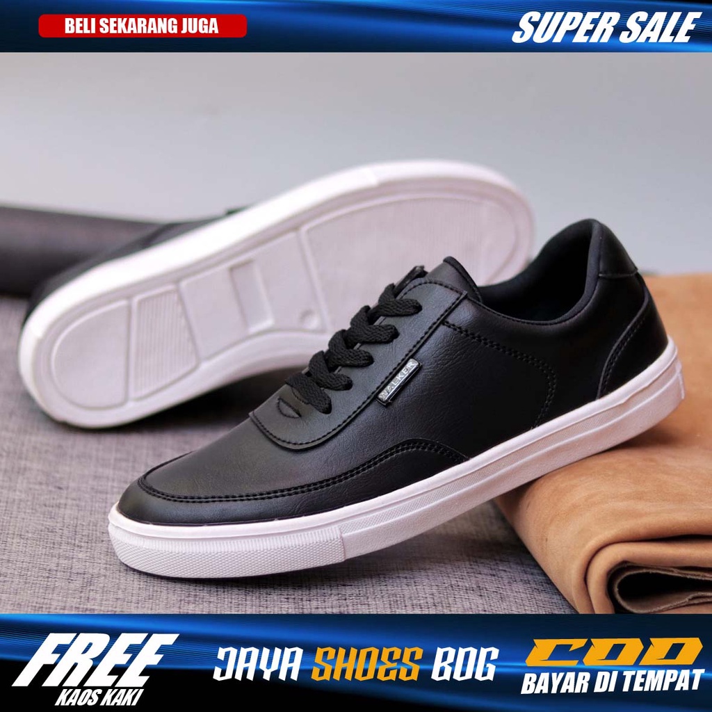 BARKLY Sepatu Kasual Pria Sneaker Hitam Simple Murah Original Footwear