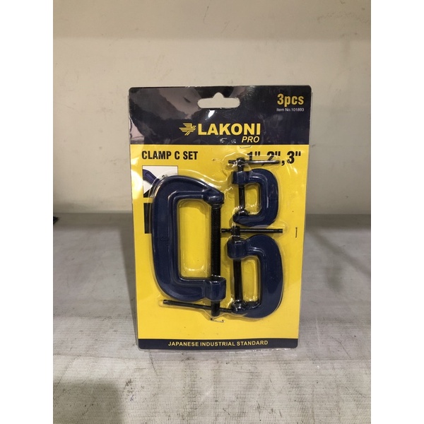 lakoni pro clamp c set / clamp catok c set 3pcs / alat penjepit set / clamp c set 3pcs lakoni pro