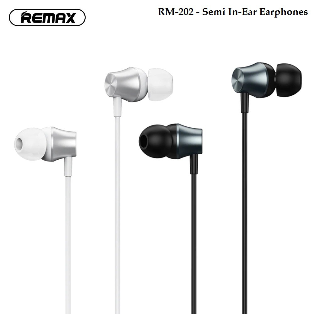 REMAX RM-202 - Wired Metal 3.5mm Semi In-Ear Earphone with Microphone