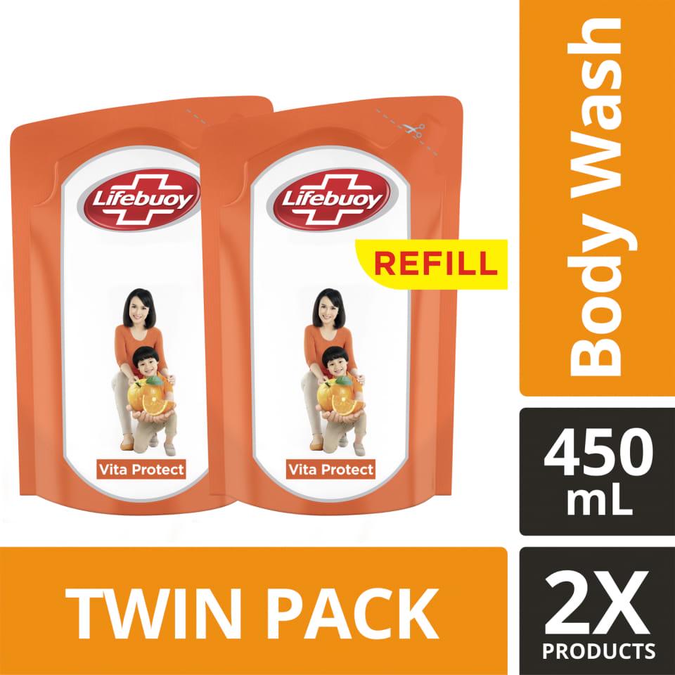 Lifebuoy Sabun Cair Vita Protect Refill 450ml Twin Pack