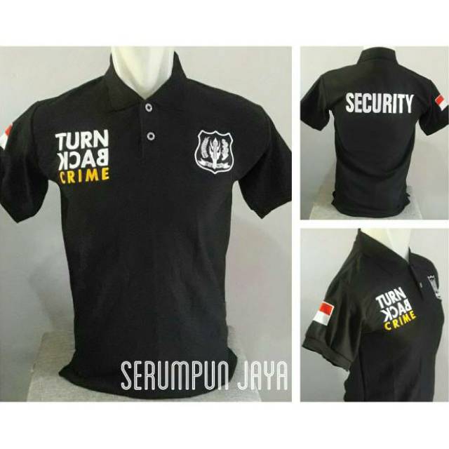 KAOS SECURITY TURN BACK CRIME - KAOS TBC SECURITY - KAOS KERAH TBC SECURITY LOGO PUTIH FULL BORDIR