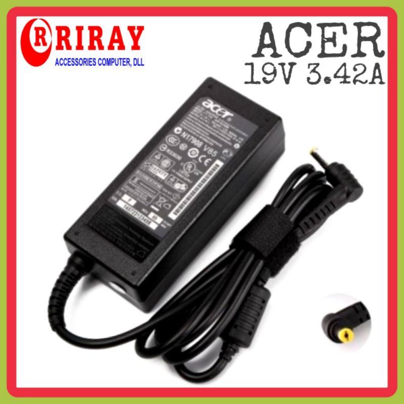 Charger Adaptor Laptop ACER Original 19V 3,42A 2920 3620 4732Z 4736 4739 4520 (gratis kabel power)