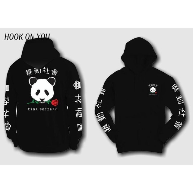 rose panda hoodie