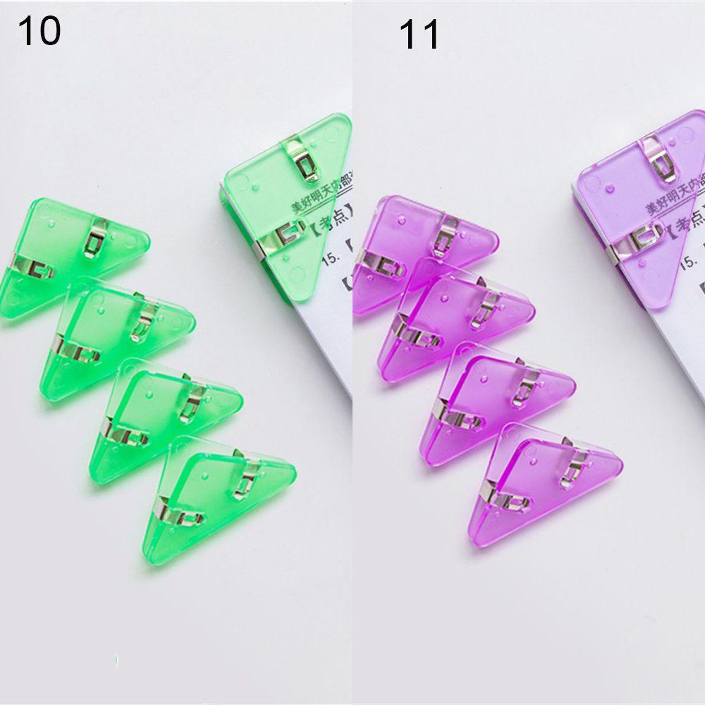 [POPULAR] 5PCS Stationery Accessories Transparent Triangle Clip Tidy Data Storage Color Corner Clips Office Desk Organizer Student Stationery Document Test Paper Clip