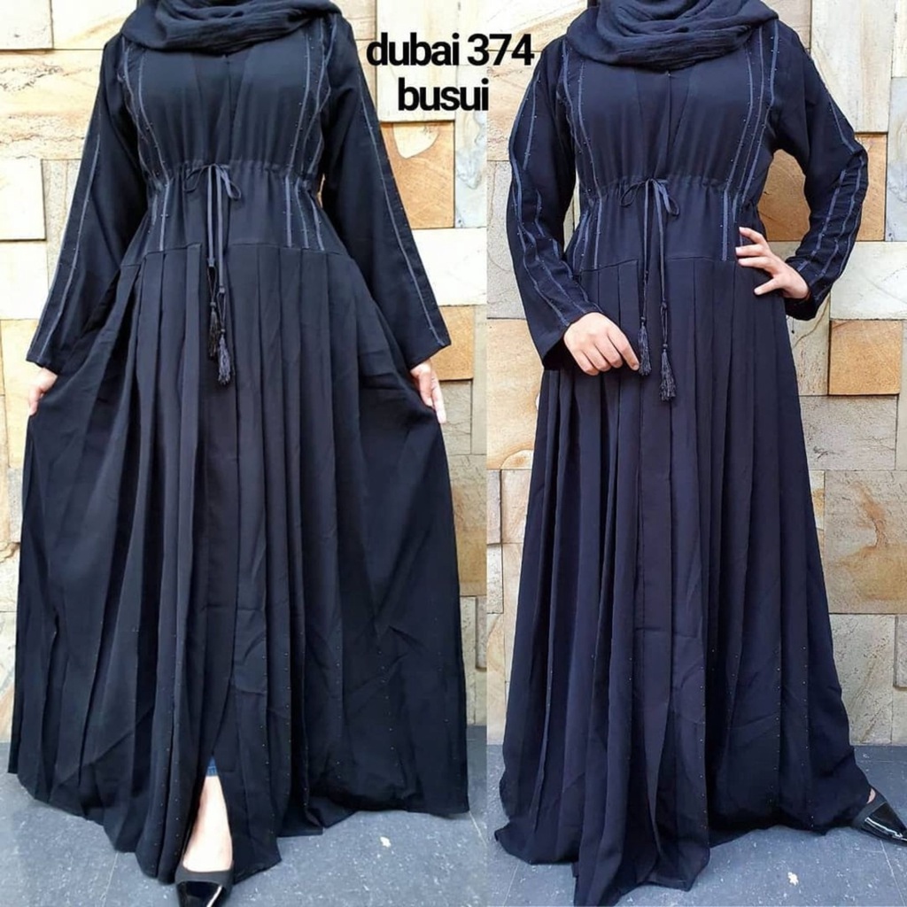 House of Geefa - Abaya Turkey Hitam Gamis Maxi Dres Arab Saudi Bordir Dubai 374