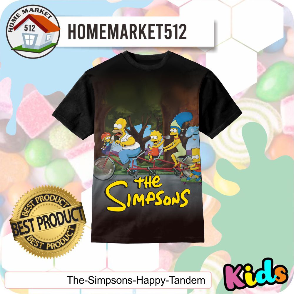 Kaos Anak The Simpsons Happy Tandem Kaos Anak Laki-Laki Dan Perempuan | HOMEMARKET512-0