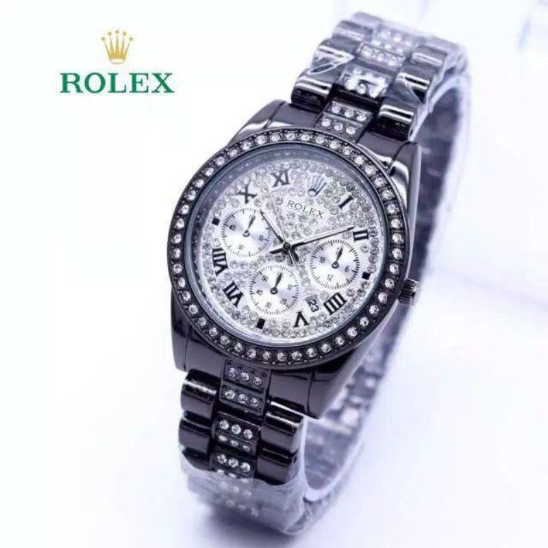 VK Jam Tangan Romawi Wanita R0lex Jam Tangan Chronograph Off Jam Tangan Rantai Stainliss Steel