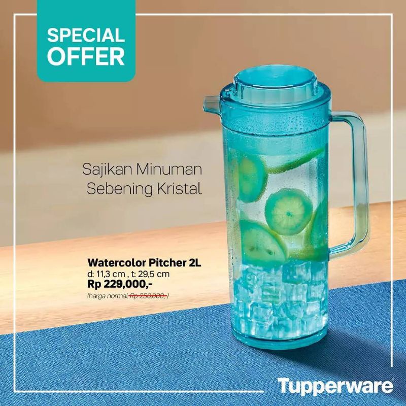 Watercolor Pitcher 2L tosca