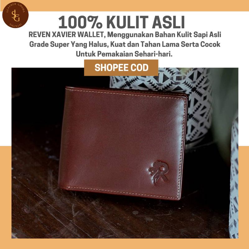 dompet lipat kulit pria reven xavier wallet branded original kulit sapi asli premium