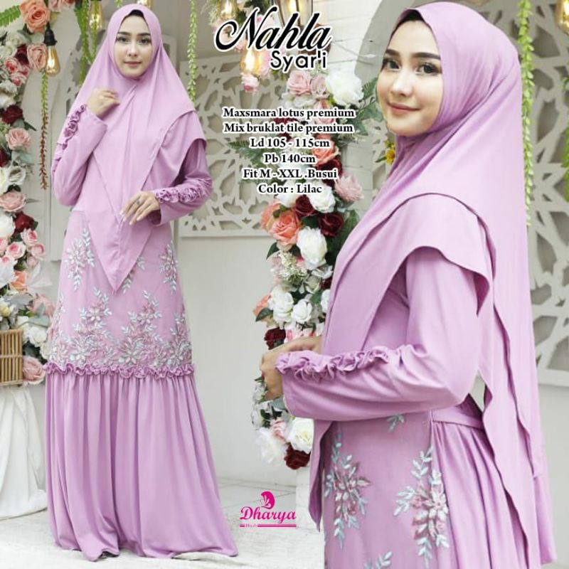 Nahla Syari Gamis Busui Broklat Hijab by Dharya Solo