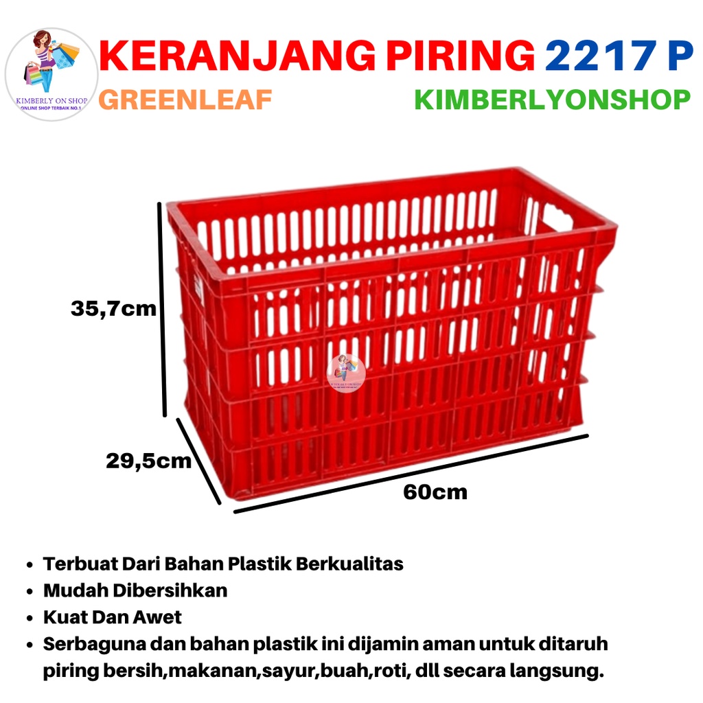 Keranjang Industri Container Keranjang Piring 10 Inch 2217 P Green Leaf