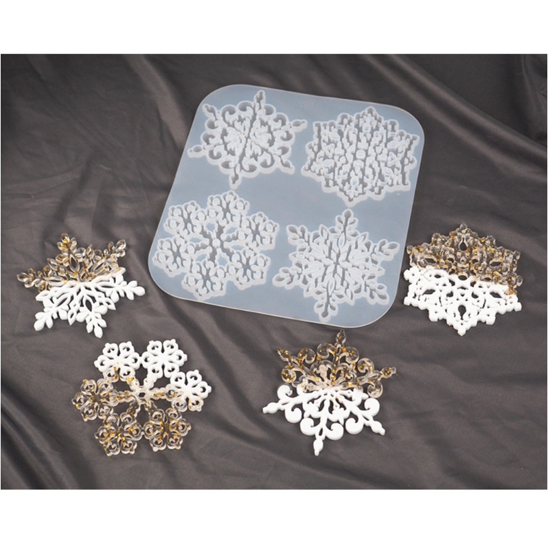 SIY  Snowflake Coaster Mold 4 inch Coaster Silicone Mold DIY Geode Coaster Mould Tool