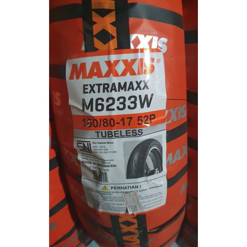Ban MAXXIS EXTRAMAXX M6233W 100 / 80 -17 Tubeless ninja vixion