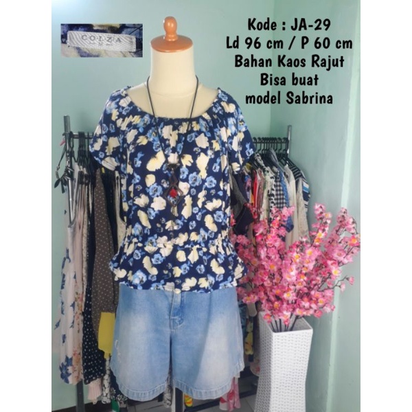 BLOUSE SABRINA BRAND C.O.L.Z.A MOTIF FLORAL BLUE