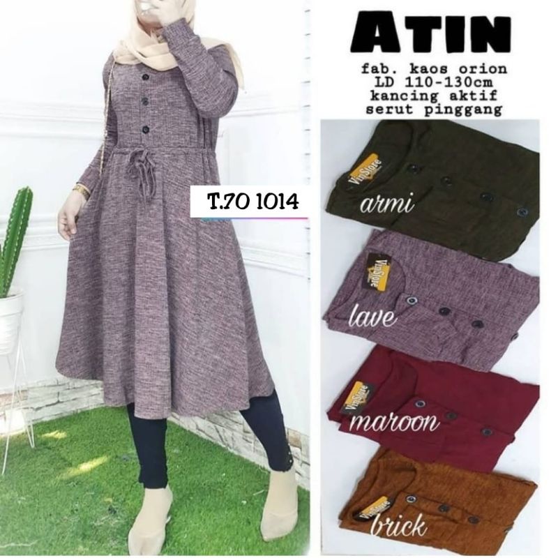 promo fhasion wanita-longdres/tunik atin serut depan rempel  slimfit premium import/termurah/terbaru