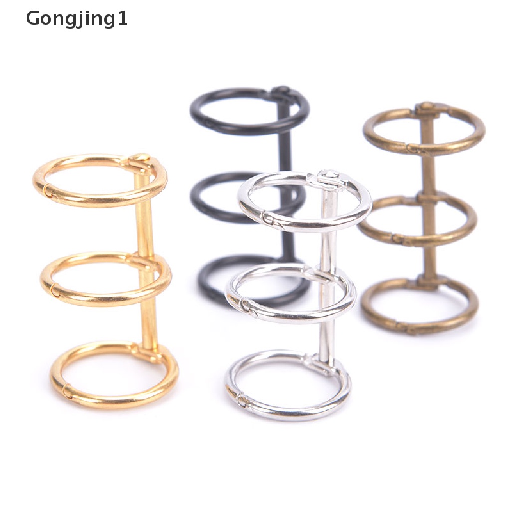 Gongjing1 2Pcs Klip Binder Loose Leaf 3 Ring Bahan Metal Untuk Buku Catatanalbumscrapbook