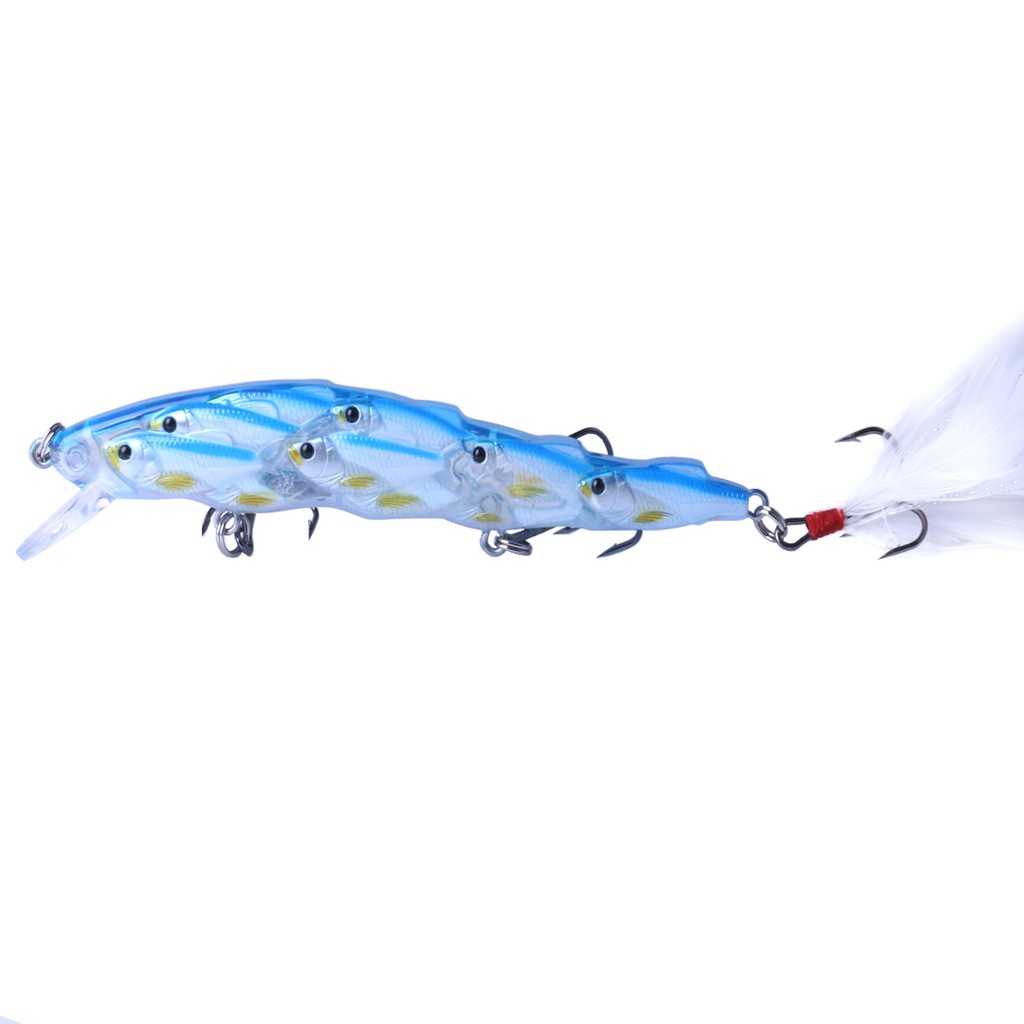 HENGJIA 1PCS 11.5cm/15.7g minnow Kelompok ikan umpan pancing swimbait with bulu fishing lure topwater