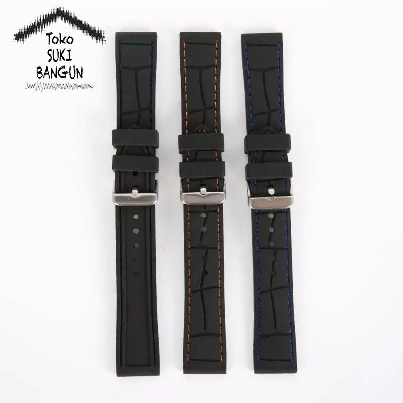 TALI JAM 26mm Rubber STITCH Bamboo Pattern Watch Band Strap