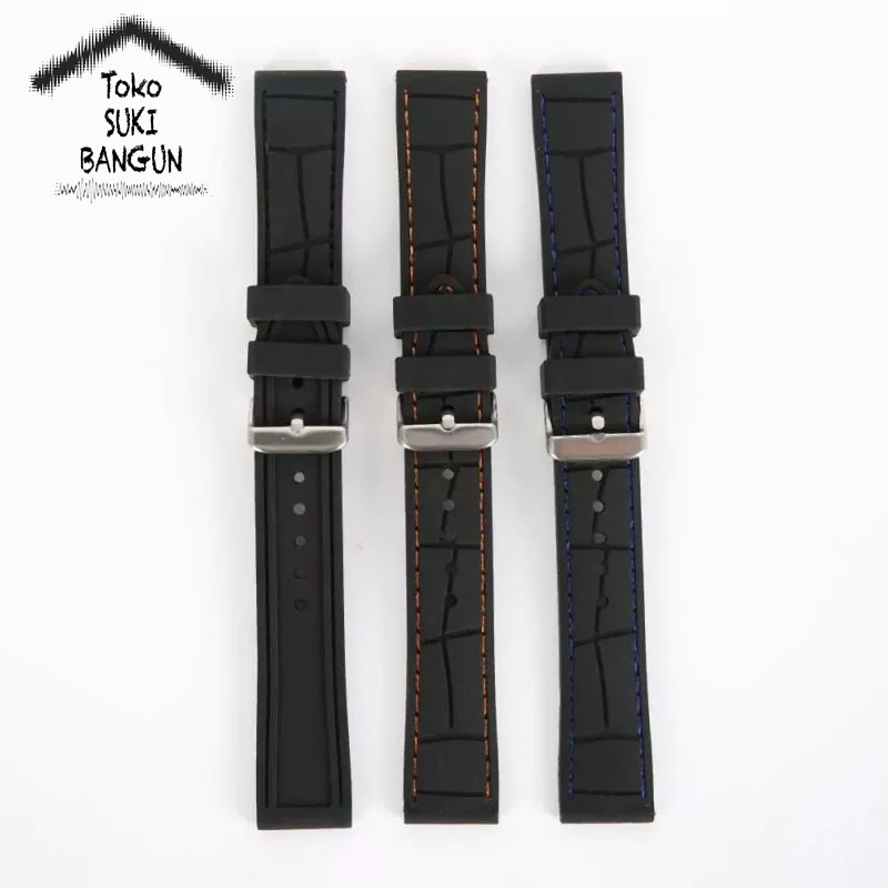 TALI JAM 26mm Rubber STITCH Bamboo Pattern Watch Band Strap