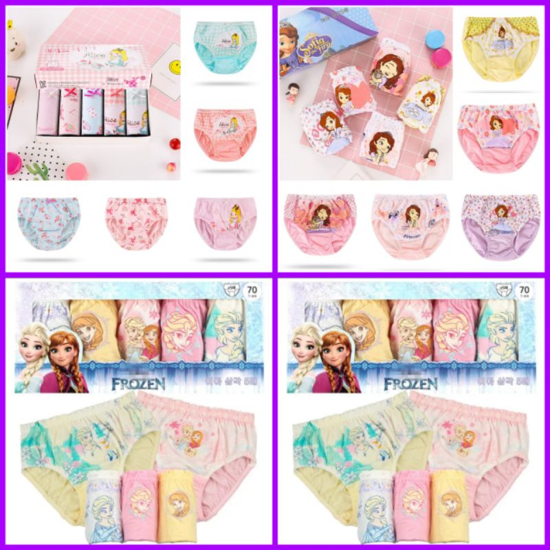 celana dalam anak perempuan impor 1 box isi 5 pcs