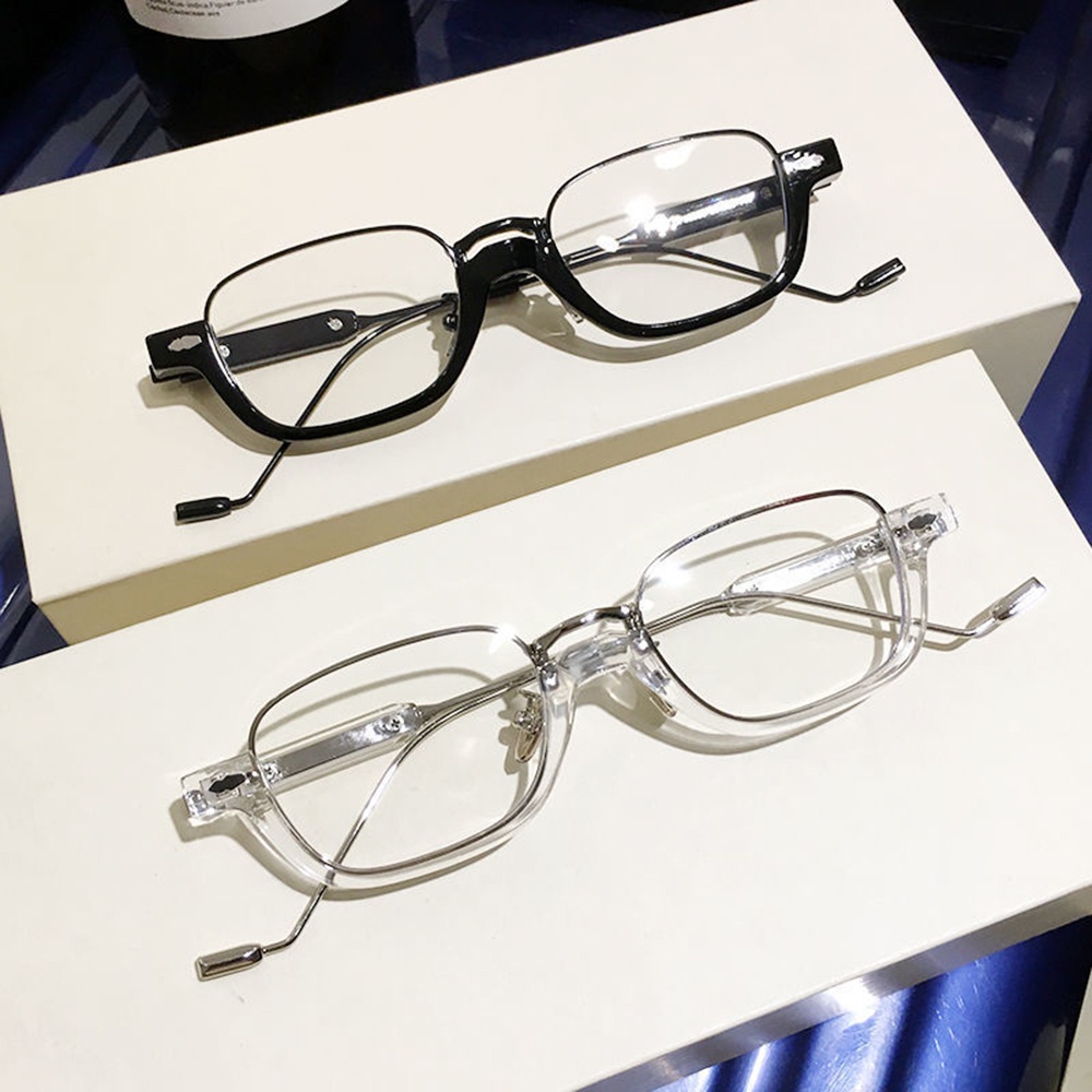 【COD Tangding】5 Colors New Fashion Sunglasses Small Square Half Frame Metal Shape Personality Street Shot Glasses