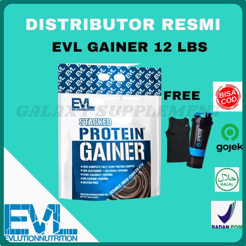 Jual Evl Gainer 12 Lb Evl Stacked Gainer Protein For Serious Mass Gain