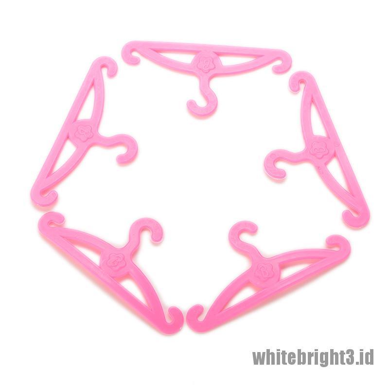 (white3) 50pcs Gantungan Baju Warna Pink Untuk Boneka Barbie