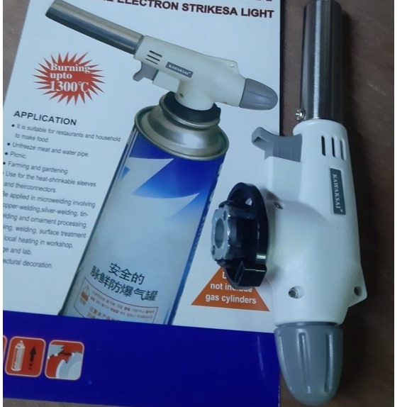 GAS TORCH KAWAKSAI /LAS PEMANTIK API/PEMANTIK GAS PEMANTI GAS PEMANGGANG MAKANAN TEMBAK/FLAME GUN / GAS TORCH / BLOW TORCH / TORCHING/THE ELECTRON STRIKESA LIGHT