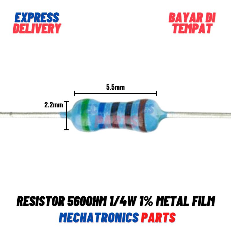 [PAS-0061] 10X RESISTOR 560OHM METAL FILM 1/4W 1%