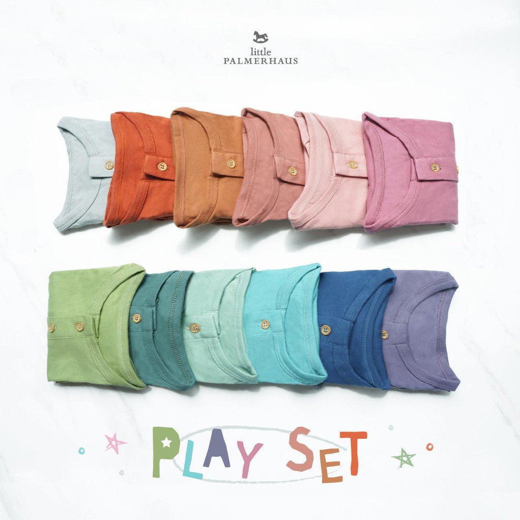 Setelan Anak Baju Pendek Celana Panjang Piyama Polos Warna 1-4 Tahun Palmerhaus - Colourful Playset