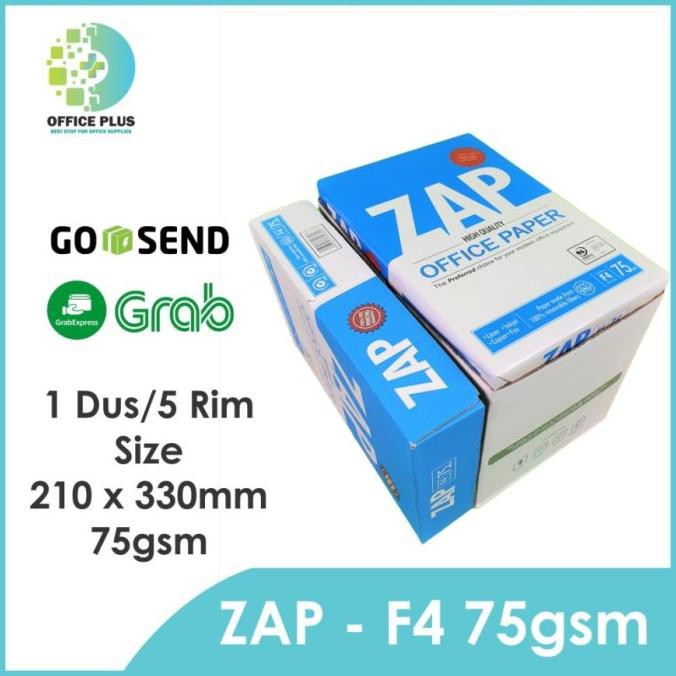 

Kertas F4 HVS 75 gram ZAP Per 5 Rim KERTAS FOLIO
